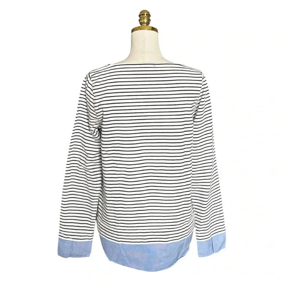 J.CREW Mercantile | Cuffed Striped Boatneck 100% Cotton Shirt Size  Medium - Picture 9 of 11